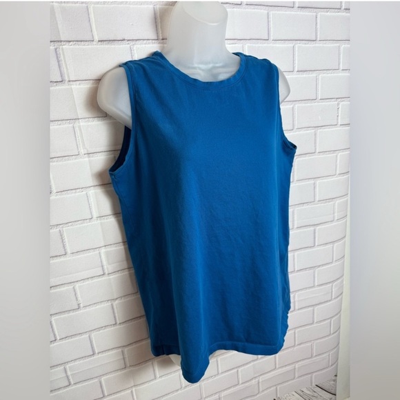 Lands' End Bundle 2 Sleeveless Tops Lemon Print & Blue/size M - Picture 6 of 9